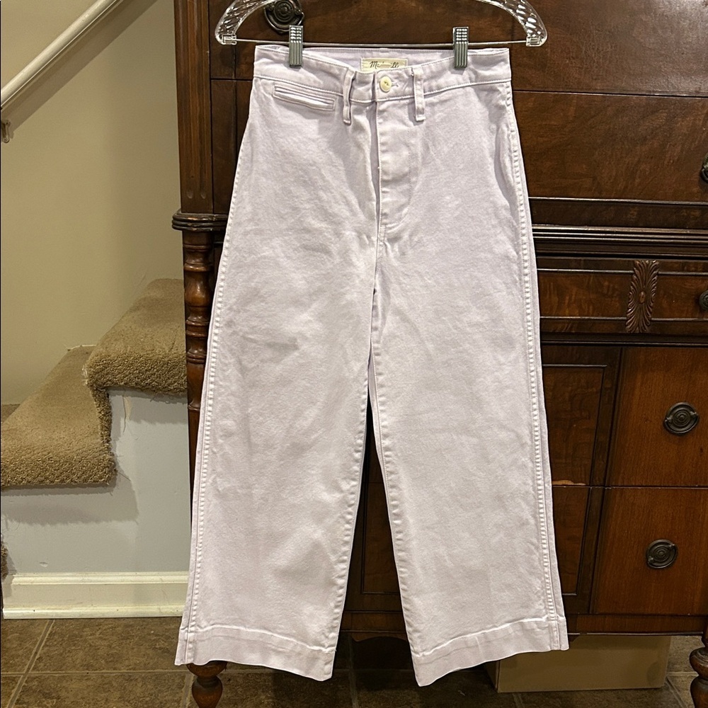 Madewell Cottagecore Wide Leg Crop Muted Lavender Spring Pants Women's Size 25
